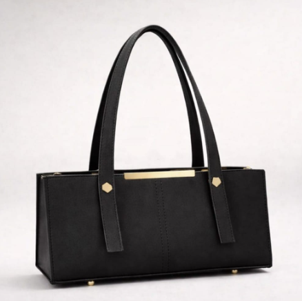 Grace Line Structured PU Leather Tote Bag for Women Black