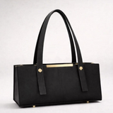 Grace Line Structured PU Leather Tote Bag for Women Black