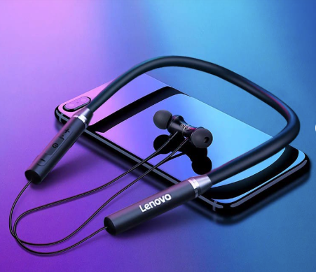 Lenovo HE05X Wireless Bluetooth Neckband Earphones – Magnetic Sports Earbuds with HD Sound & Built-in Mic
